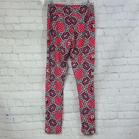 LuLaRoe One Size (2-10) So Soft Legging Disney Minnie Mouse Red Mosaic Tile Pant - Picture 2 of 6